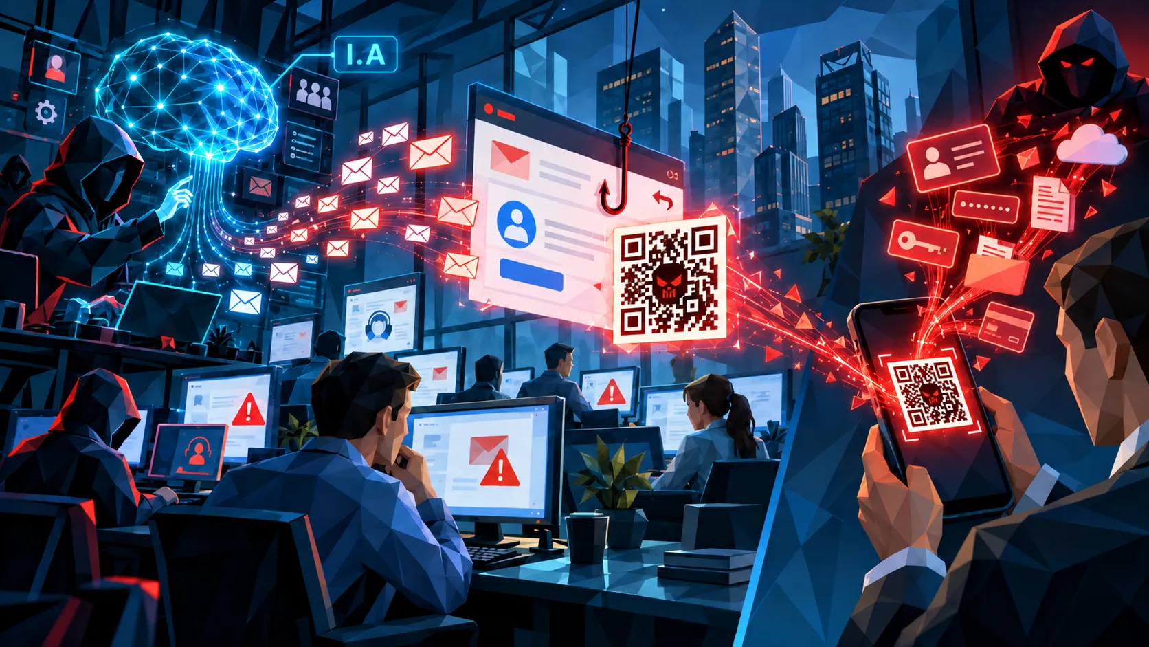 Golpes por e-mail evoluem com IA e levam o phishing para o celular
